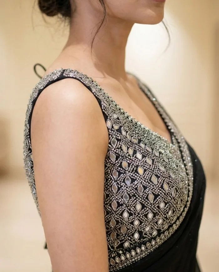 Crepe Cutdana & Appliqué Saree
