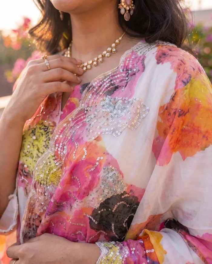 Ivory Watercolour Floral Suit Set
