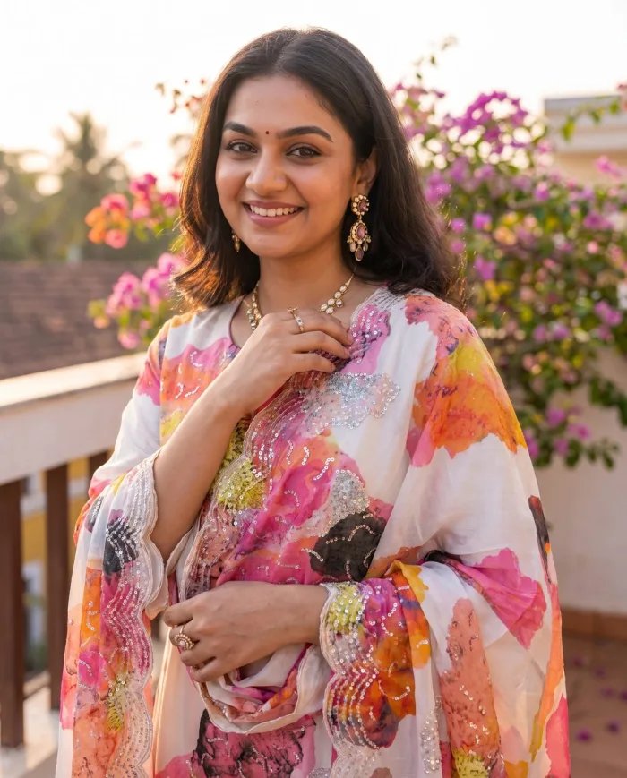 Ivory Watercolour Floral Suit Set