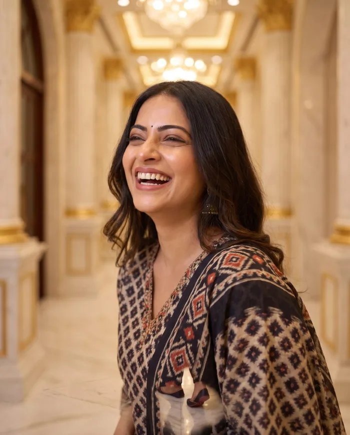 Black & Beige Ikat Print Suit Set